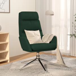 vidaXL Cadeira de descanso tecido verde-escuro