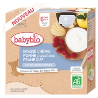 Feito com leite de cabra francês - framboesa Pomme d'Aquitaine 4 unidades de 85g - Babybio