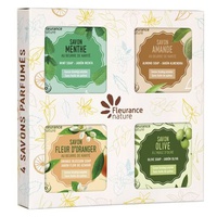 Caixa de sabonetes orgânicos perfumados 4 unidades de 100g - Fleurance Nature