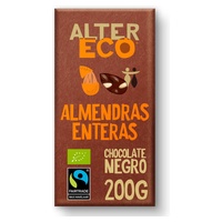 Chocolate amargo com amêndoas orgânicas 200 g - Altereco