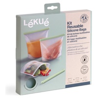 Kit 3 Sacos de Silicone Reutilizáveis 3 unidades - Lékué
