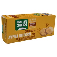Biscoito de aveia integral com milho, avelãs e coco orgânico 140 g - NaturGreen
