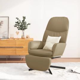 vidaXL Cadeira de descanso c/ apoio de pés couro artificial cappuccino