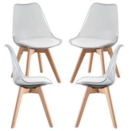 Presentes Miguel - Pack 4 Cadeiras Synk Defumado - Branco