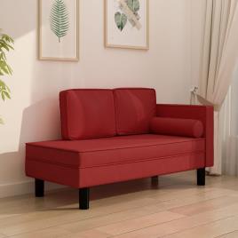 vidaXL Sofá-cama de 2 lugares couro artificial vermelho tinto