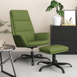 vidaXL Cadeira de descanso com banco p/ pés veludo verde-claro