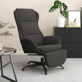 vidaXL Cadeira de descanso c/ apoio pés microfibra cinza-escuro