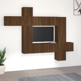 vidaXL Conjunto móveis de TV 10pcs madeira carvalho castanho