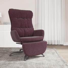 vidaXL Cadeira de descanso com apoio de pés tecido roxo