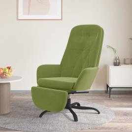 vidaXL Cadeira de descanso com apoio de pés veludo verde-claro