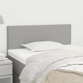 vidaXL Cabeceira de cama tecido 90x5x78/88 cm cinzento-claro