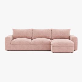 Sofá com chaise longue rosa REDFORD