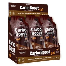 Victory Endurance Carbo Boost 76g Coffee Energy Gels Box 18 Units Dourado