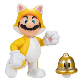 Jakks Pacific Figure Super Mario Bros Feline Mario Nitendo 10 Cm Dourado