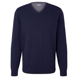 Tom Tailor 1027665 V Neck Sweater Azul L Homem