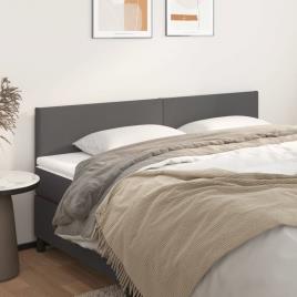 vidaXL Cabeceira de cama 2 pcs couro artificial 90x5x78/88 cm cinzento