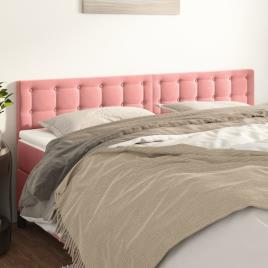 vidaXL Cabeceira de cama 2 pcs veludo 80x5x78/88 cm rosa