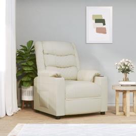 vidaXL Cadeira reclinável couro artificial cor creme