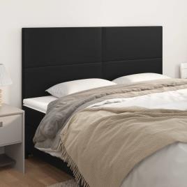 vidaXL Cabeceira de cama 4 pcs couro artificial 90x5x78/88 cm preto