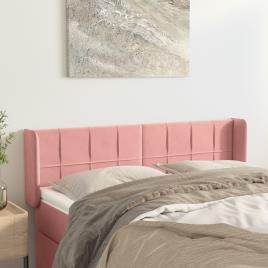 vidaXL Cabeceira de cama c/ abas veludo 147x16x78/88 cm rosa