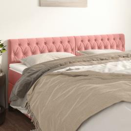 vidaXL Cabeceira de cama 2 pcs veludo 100x7x78/88 cm rosa