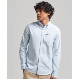 Superdry Cotton Oxford Long Sleeve Shirt Azul L Homem