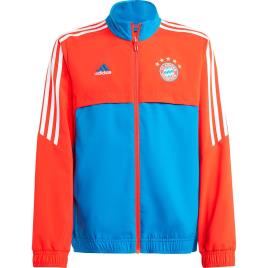 Adidas Fc Bayern Munich 22/23 Junior Jacket Presentation Azul 11-12 Years