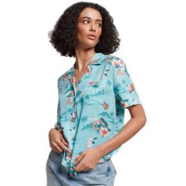 Superdry Vintage Beach Resort Short Sleeve Shirt Colorido S Mulher