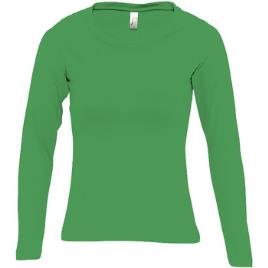 Sols  T-shirt mangas compridas MAJESTIC COLORS GIRL  Verde Disponível em tamanho para senhora. EU XXL,EU S,EU M,EU L,EU XL.Mulher > Roupas > T-shirt mangas compridas