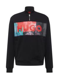 HUGO Sweatshirt 'Doonrise'  azul-violeta / vermelho fogo / preto / branco