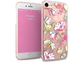 Capa iPhone 6, 6s, 7, 8 I-PAINT Glamour Flowers Rosa