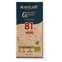 Chocolate Peru 81% Eco sem adição de açúcares e sem adoçantes 80 g - Blanxart