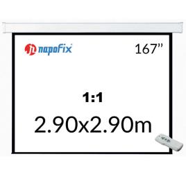 NAPOFIX Tela de Projeção Elétrica E11-3080, 3000 x 3000 mm