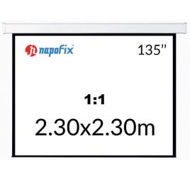 NAPOFIX Tela de Projeção Manual S11-2480, 2400 x 2400 mm