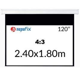 NAPOFIX Tela de Projeção Manual S43-2480, 2400 x 1800 mm