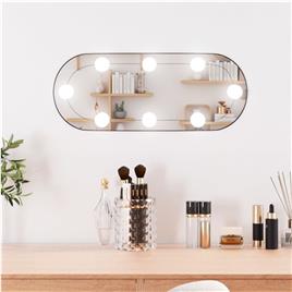 vidaXL Espelho de parede oval com luzes LED 25x60 cm vidro