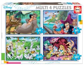 4 Multi Puzzles Clássicos Disney