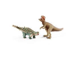 Conjunto de Figuras  Saichania e Giganotosaurus Pequenos