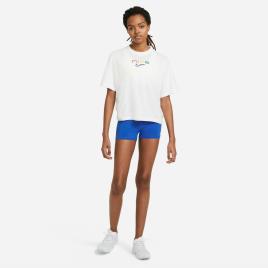 T-shirt Nike Boxy Rainbow - Branco - Ginásio Mulher tamanho XS