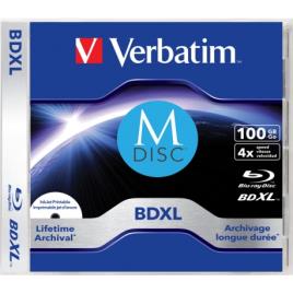 VERBATIM BLU-RAY M-DISC BD-R 100GB 4x INKJET PRINTABLE JEWEL CASE PACK 5