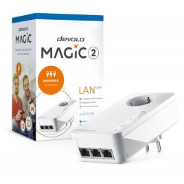 Devolo Magic 2 LAN triple, Adap adicional, Velocidade PLC até 2400Mbps c- 3 portas Gigabit - PT8509