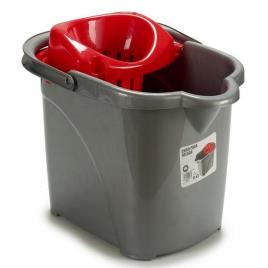 Balde de Esfregona com Escorredor Automático Preto Vermelho (31 x 31 x 41 cm)