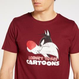 T-shirt Silvestre Looney Tunes - Vermelho - T-shirt Homem tamanho XL