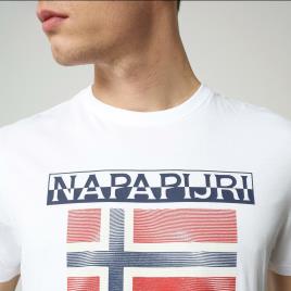 T-shirt Napapijri Surf Flag - Branco - Montanha Homem tamanho L