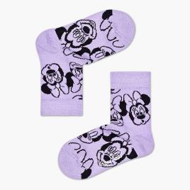 Meias Compridas Happy Socks - Violeta - Pack 1 - Menina tamanho 8