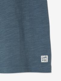 T-shirt de mangas curtas, para menino azul medio liso com motivo