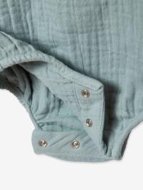 Body de mangas curtas, personalizável, para recém-nascido verde medio liso