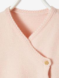 Casaco em algodão e lã, para bebé rosa claro liso